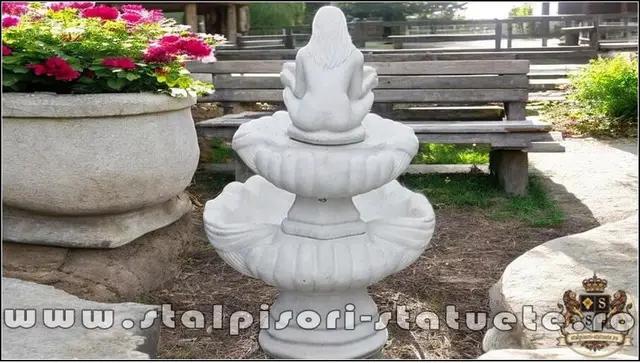 Fantana arteziana scoica mare, alb, model F6.