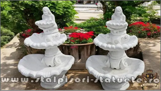 Fantana arteziana scoica mare, alb, model F6.