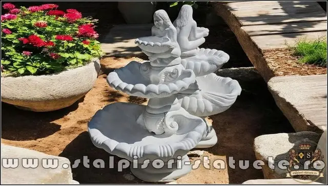 Fantana arteziana scoica mare, alb, model F6.