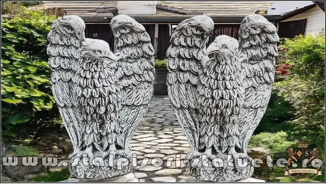 Statueta vultur, acvila, soim, uliu, gri patinat, model S13.