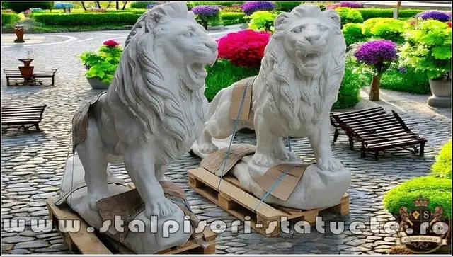 Set statuete lei gigant, alb, model S66.