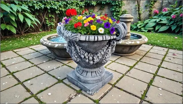 Vaza mare pentru arbusti, gri patinat, model V2.