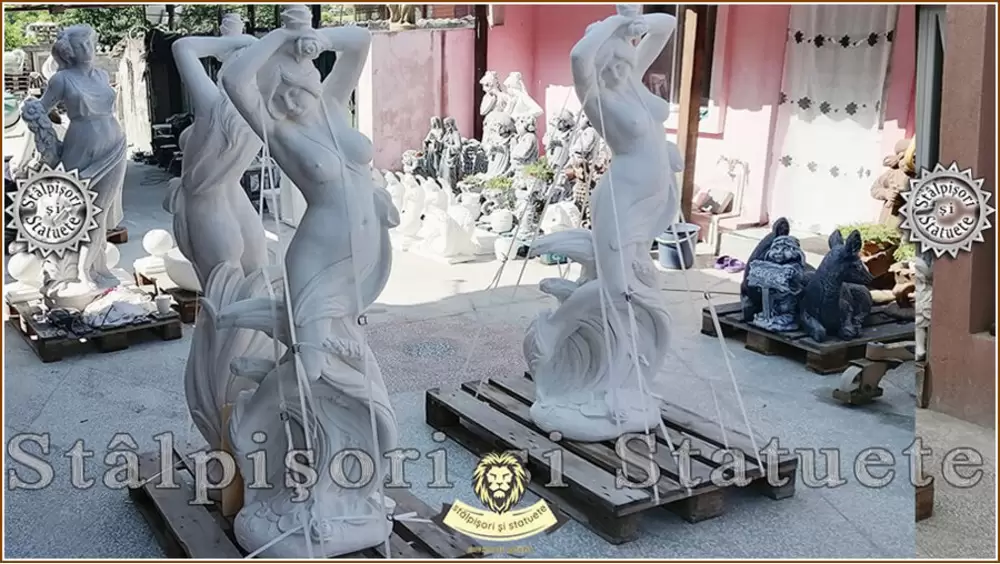 Statueta fata erotica, alb marmorat, model S26. - 4