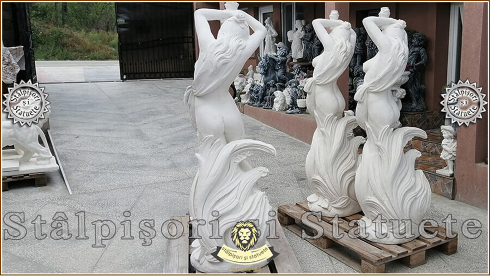Statueta fata erotica, alb marmorat, model S26. - 5