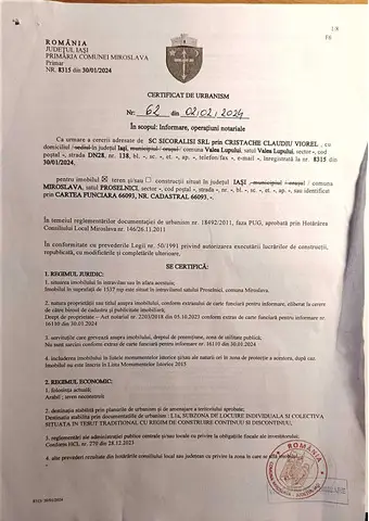 Vanzare/ schimb teren intravilan Proselnici com. Miroslava