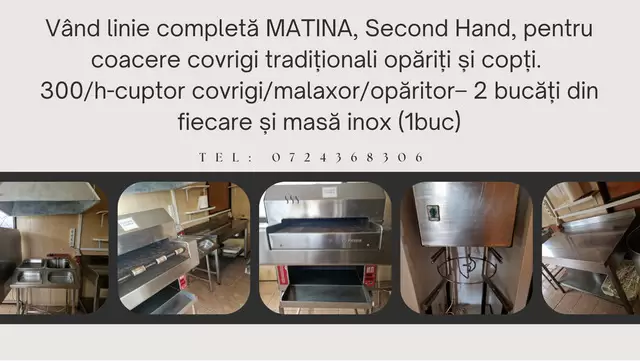 Vand 2 Linii complete MATINA, Sec.Hand, covrigi