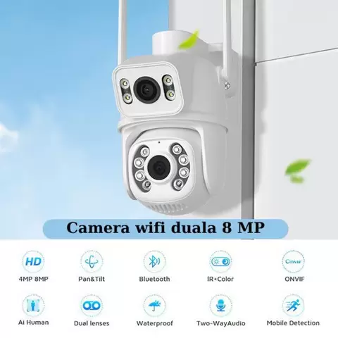 Camera Supraveghere Wifi 8MP cu lentila duala 2in1