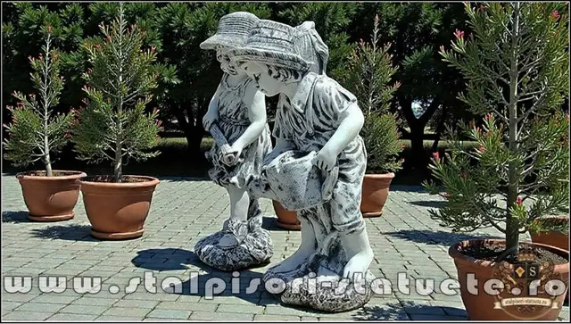 Set doua statuete gradinari, gri, model S92.