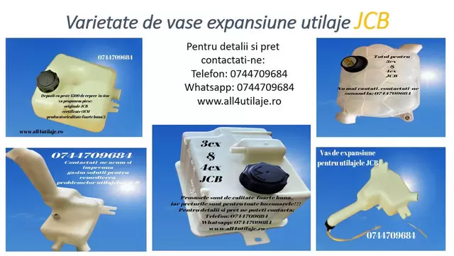 Vase de expansiune variate pentru utilajele JCB