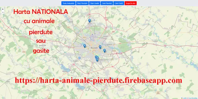 Animale pierdute si animale gasite - harta nationala cu localizarea