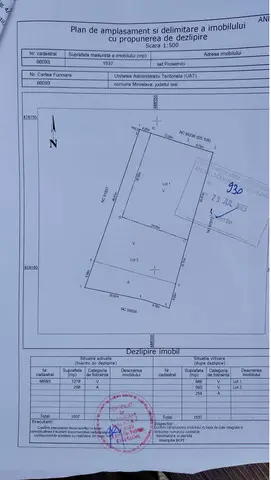 Vanzare/ schimb teren intravilan Proselnici com. Miroslava