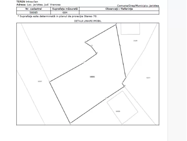 Loc de casa central Jaristea Vrancea 684 mp
