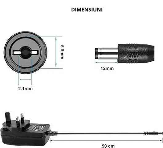 Adaptor AC UK 12Vac 200 si 210mA 2,5VA si 2,4VA