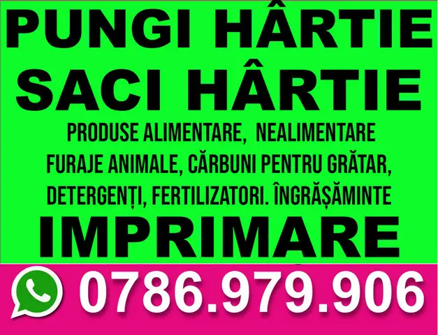 Pungi si saci de hartie alba si natur cu 1-3 straturi.