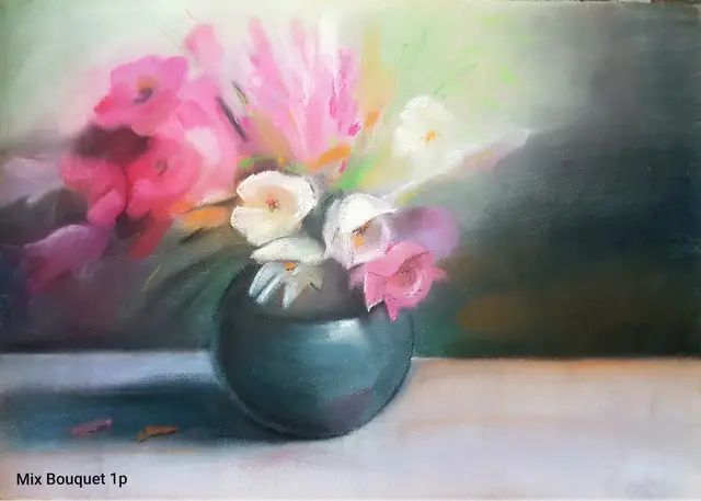 Tablouri picturi in pastel cu flori