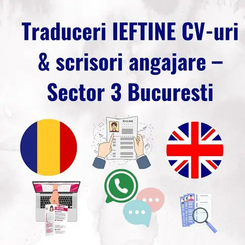 Traduceri engleza romana CV-uri angajare – Sector 3