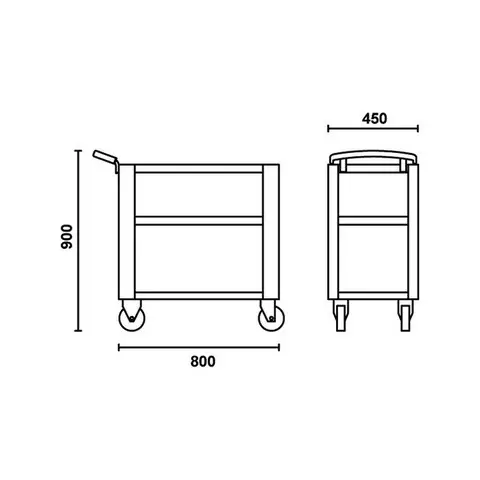 Carucior scule, echipat cu 3 polite 4, sarcina 200 kg