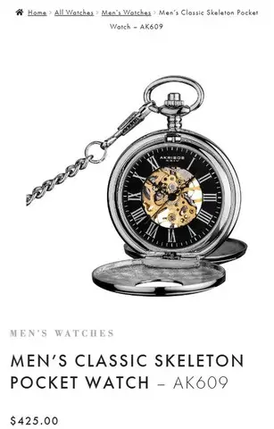 Ceas de buzunar clasic schelet | Akribos XXIV AK609