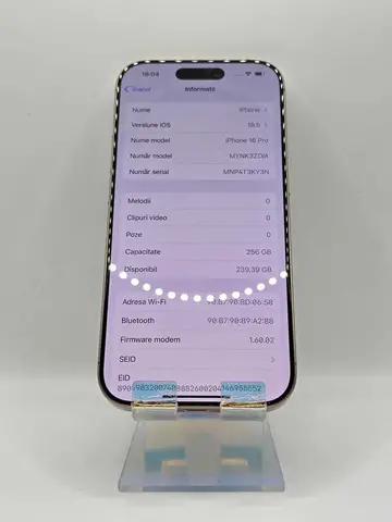 Iphone 16 Pro, MEM 256GB