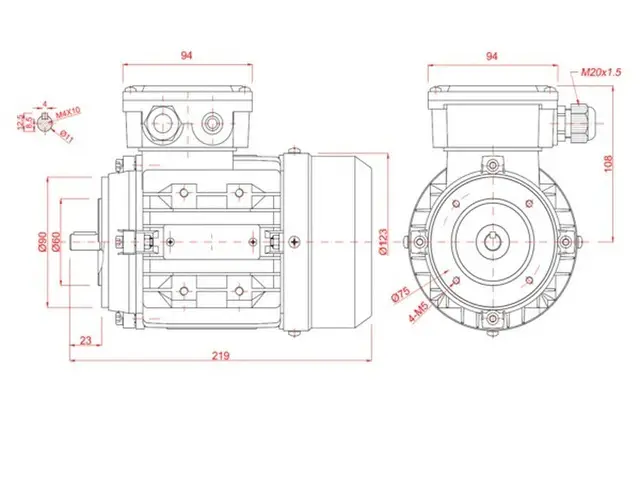Motor electric trifazat 0.12kw 1400rpm 63 B14