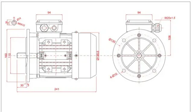 Motor electric trifazat 0.37kw 1400rpm 71 B5
