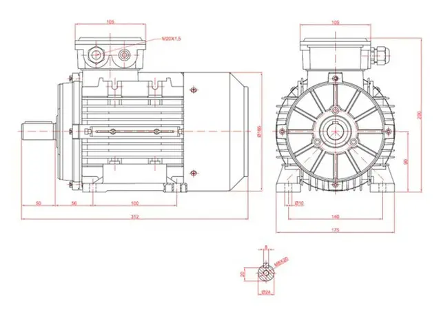 Motor electric trifazat 1.1kw 1400rpm 90 B3