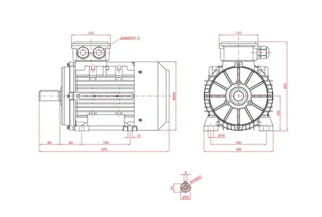 Motor electric trifazat 2.2kw 1400rpm 100 B3