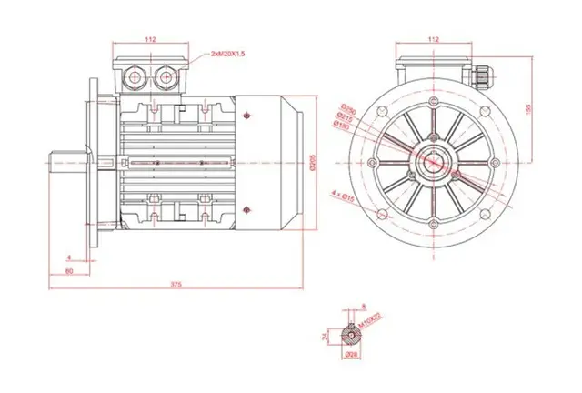 Motor electric trifazat 2.2kw 1400rpm 100 B5