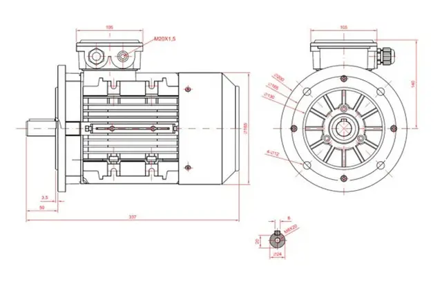 Motor electric trifazat 2.2kw 1400rpm 90 B5