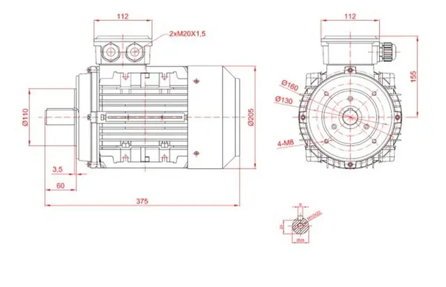 Motor electric trifazat 3kw 1400rpm 100 B14