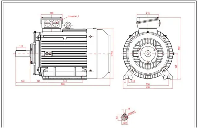 Motor electric trifazat 45kw 1400rpm 225 B3