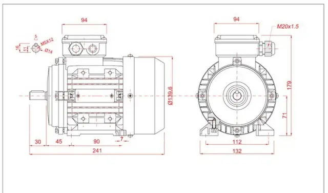 Motor electric trifazat 0.37kw 3000rpm 71 B3