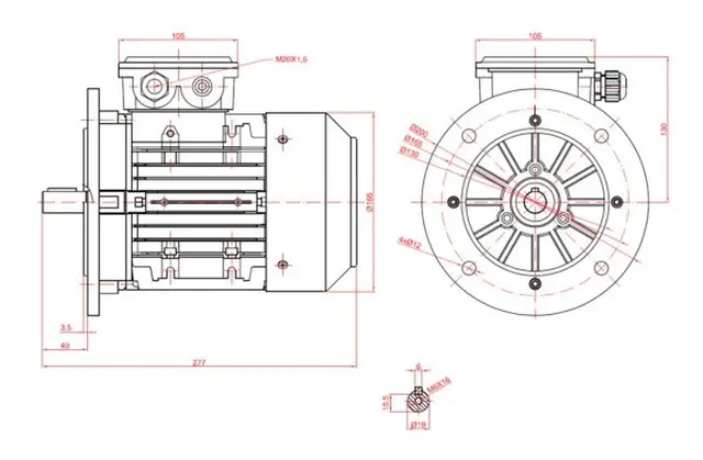 Motor electric trifazat 0.75kw 3000rpm 80 B5