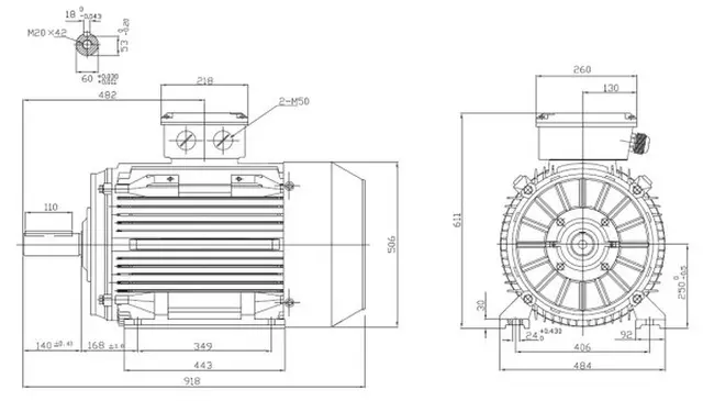 Motor electric trifazat 55kw 3000rpm 250 B3