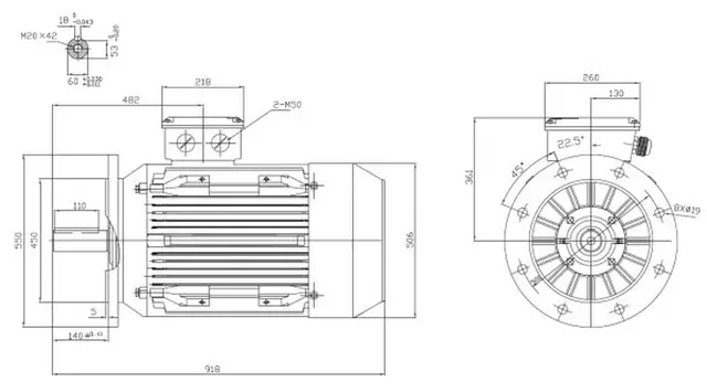 Motor electric trifazat 55kw 3000rpm 250 B5