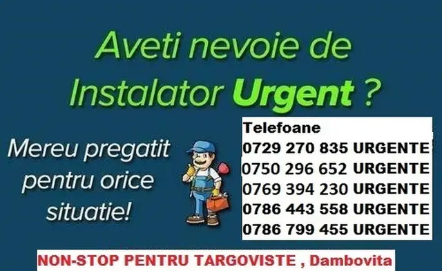 Instalator non-stop Targoviste Dambovita