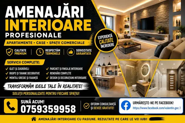 Amenajari interioare profesionale pentru case