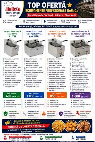 TOP OFERTA HoReCa – Friteuze Electrice Profesionale
