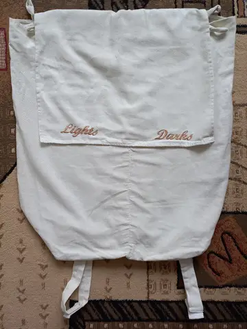 Cos sac de rufe VINTAGE, din bumbac 100%, brodat