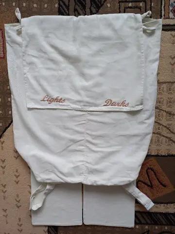Cos sac de rufe VINTAGE, din bumbac 100%, brodat